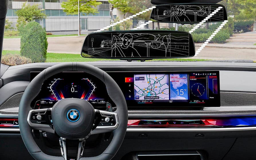 Así será el espejo retrovisor inteligente de los coches eléctricos de BMW