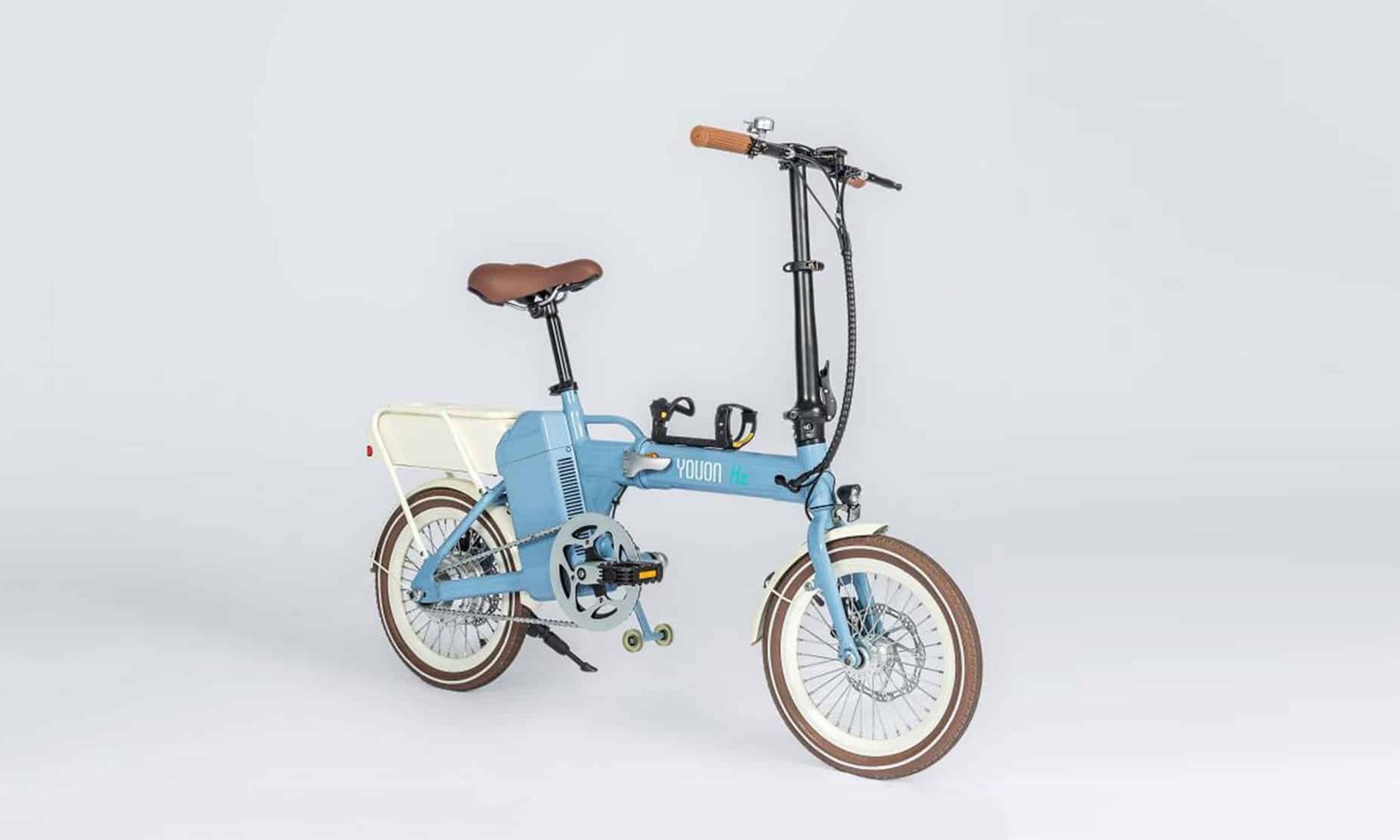 La bicicleta eléctrica por hidrógeno de Yuoun presenta una estética retro.