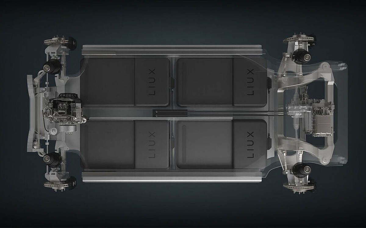 Liux presentó su idea de baterías intercambiables aplicadas al primero de sus coches eléctricos: el Animal, que emplea cuatro módulos idénticos situados bajo el piso.