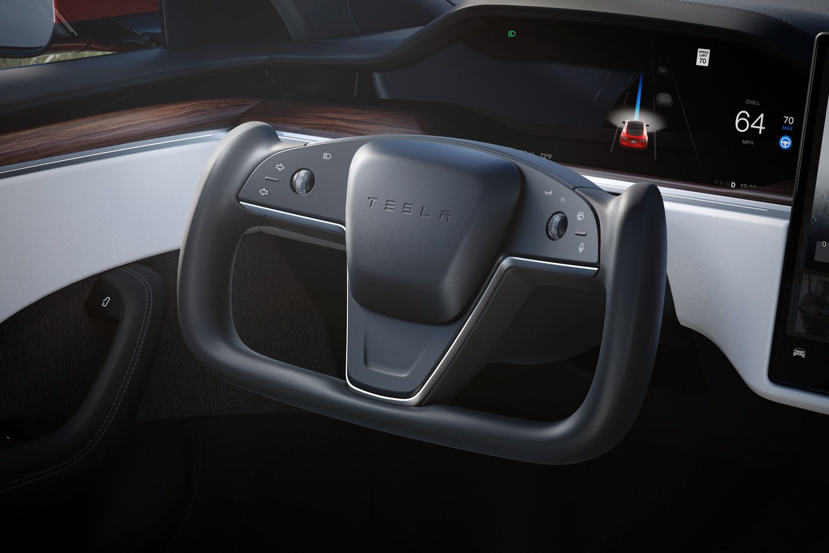 El volante 'yoke' de Tesla es muy llamativo visualmente, pero incómodo para el día a día.