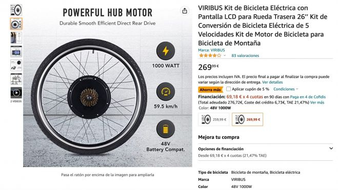 El kit, disponible en Amazon por 269 euros. El kit, disponible en Amazon por 269 euros.