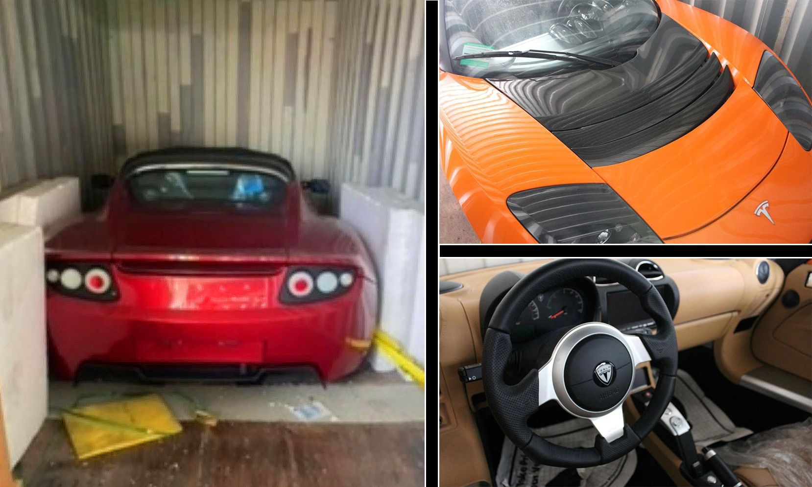 El actual propietario de los Tesla Roadster acepta ofertas por el trío completo o por cada uno de los coches individualmente.