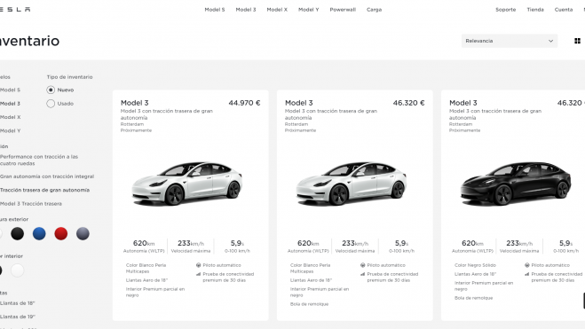 inventario Tesla Model 3 inventario Tesla Model 3