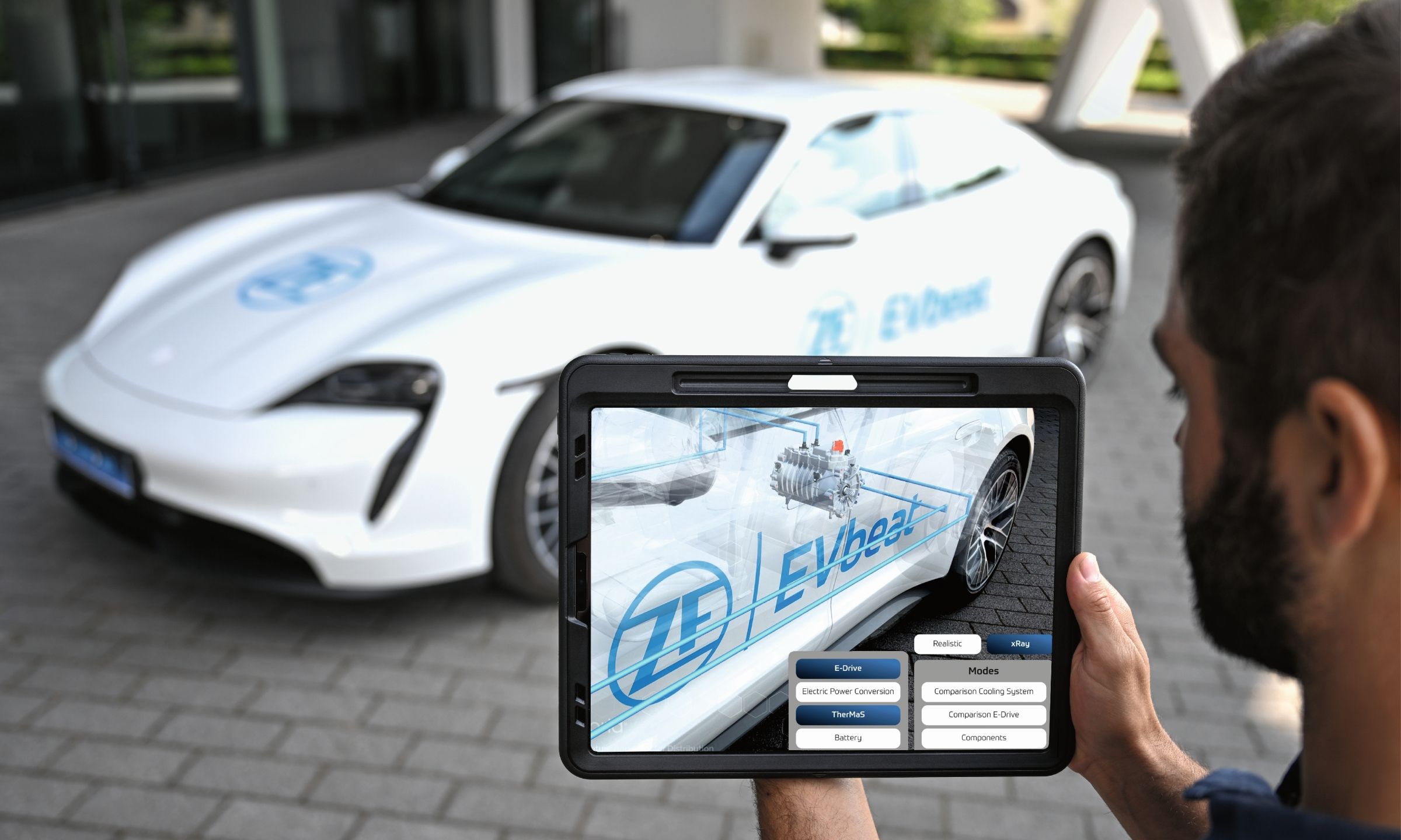 ZF ha utilizando un Porsche Taycan como base para su nuevo propulsor eléctrico.