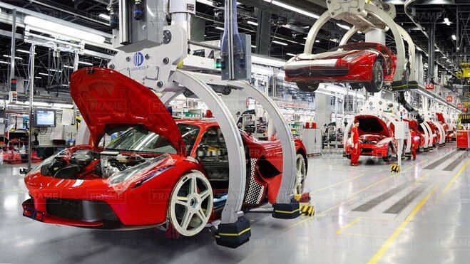 La cadena de montaje de Ferrari está reducido a unos pocos modelos