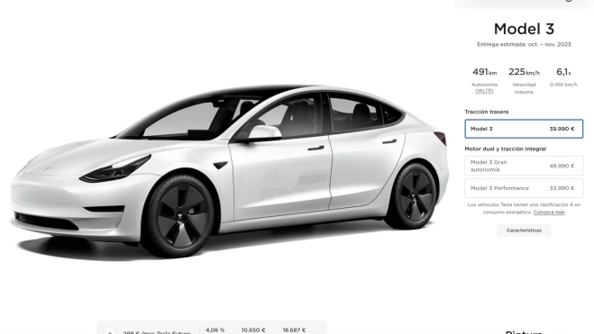El configurador de Tesla en la web española anuncia un plazo mínimo de entrega de dos meses y un máximo de cinco para la versión Performance. El configurador de Tesla en la web española anuncia un plazo mínimo de entrega de dos meses y un máximo de cinco para la versión Performance.