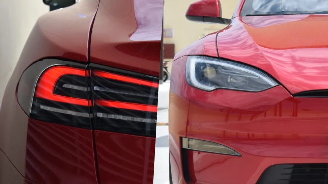 Desperfectos en la unidad probada del Model S. Desperfectos en la unidad probada del Model S.