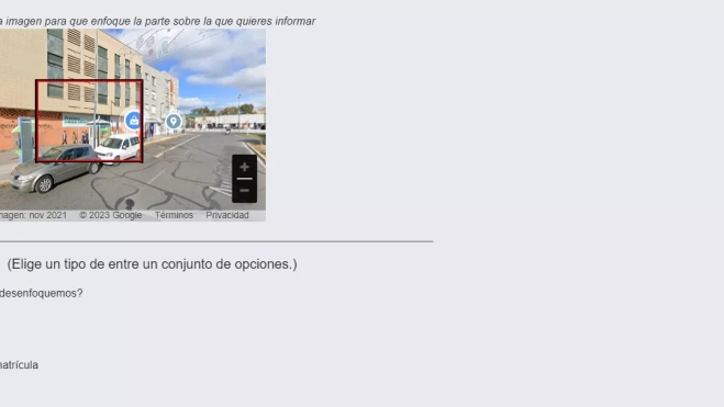 Street View permite acceder a un formulario para eliminar tu coche del mapa.