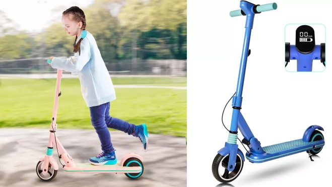 ALLMOVE X2PLUS Patinete Electrico Niños 6 a 12 Años,Luz de Colores