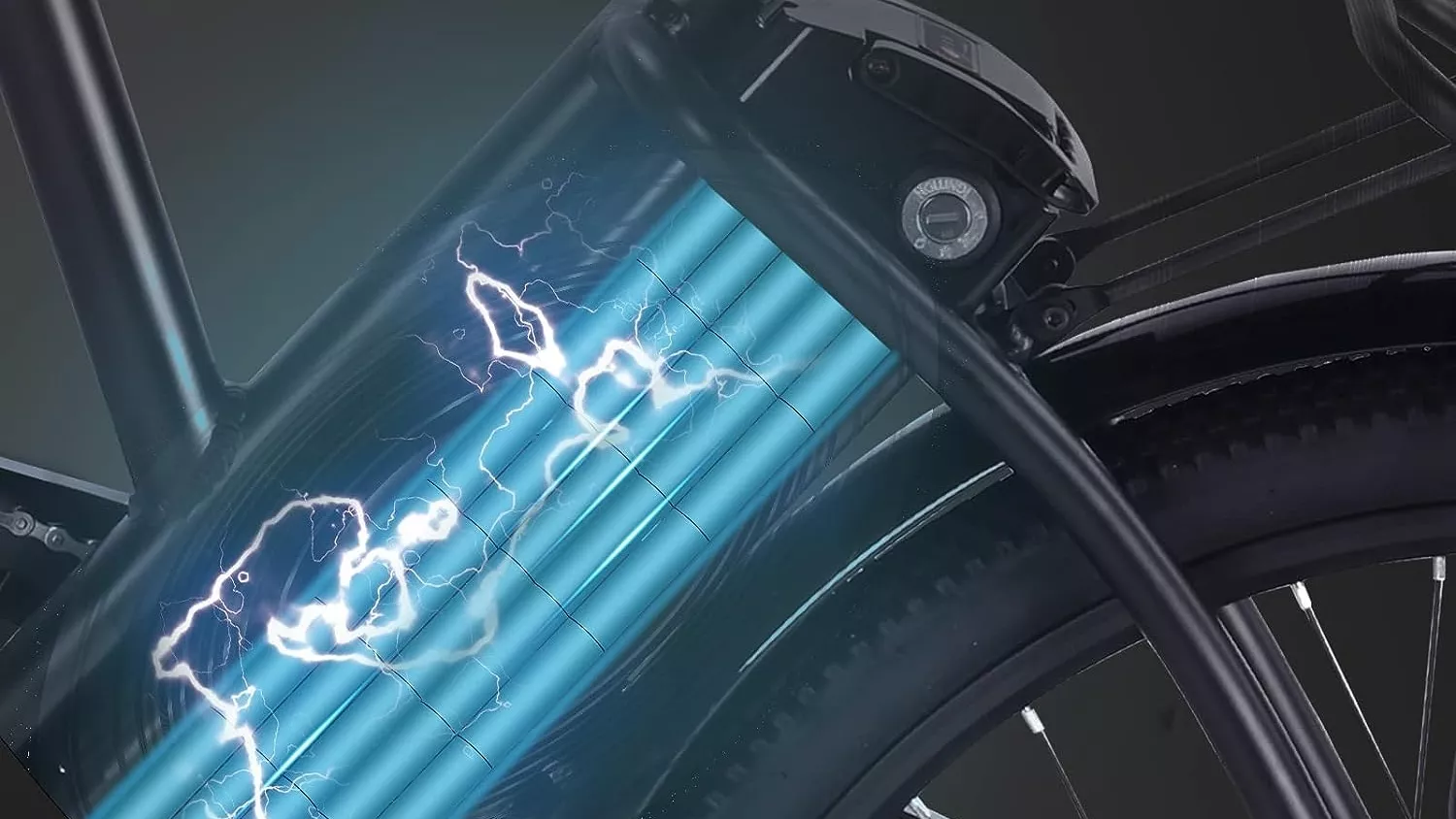 La batería de esta bicicleta eléctrica es muy potente y duradera con una autonomía de hasta 90 km.