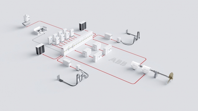 Illustration of fuel cell battery hybrid integration in vessels. Image credit ABB