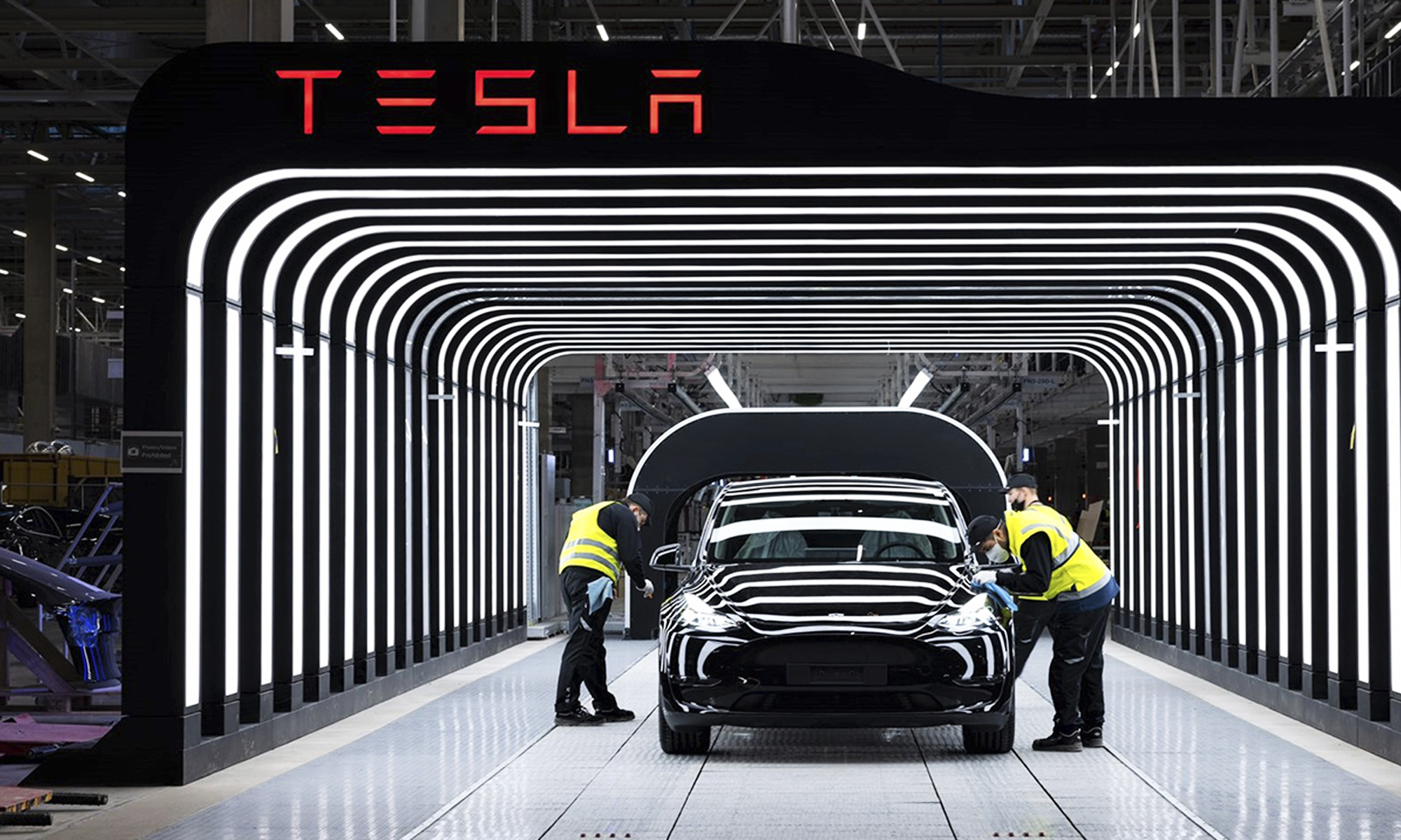 La fábrica de Tesla en Shanghái.