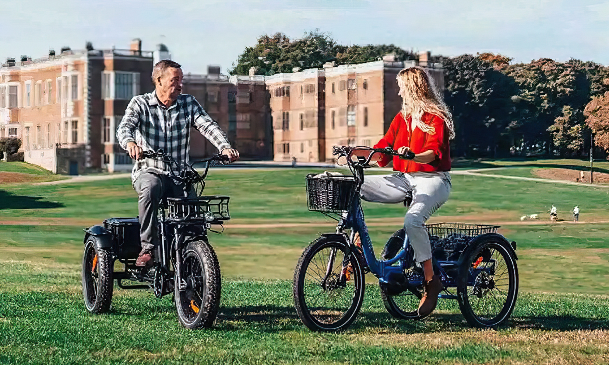 Patinete eléctrico de tres ruedas para adultos, bicicleta