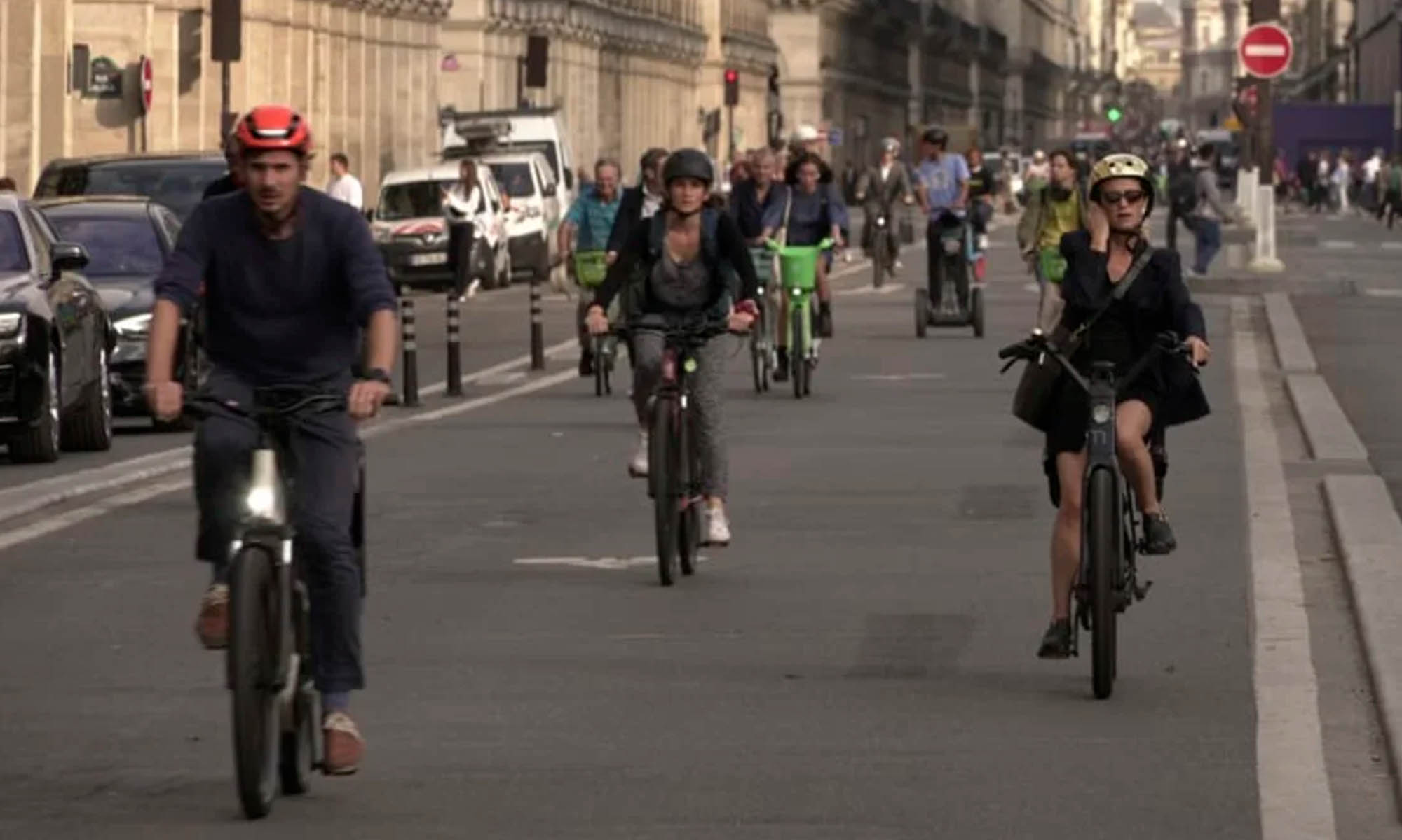 Bulevar de Sébastopol, una de las vías ciclistas más populares de París.