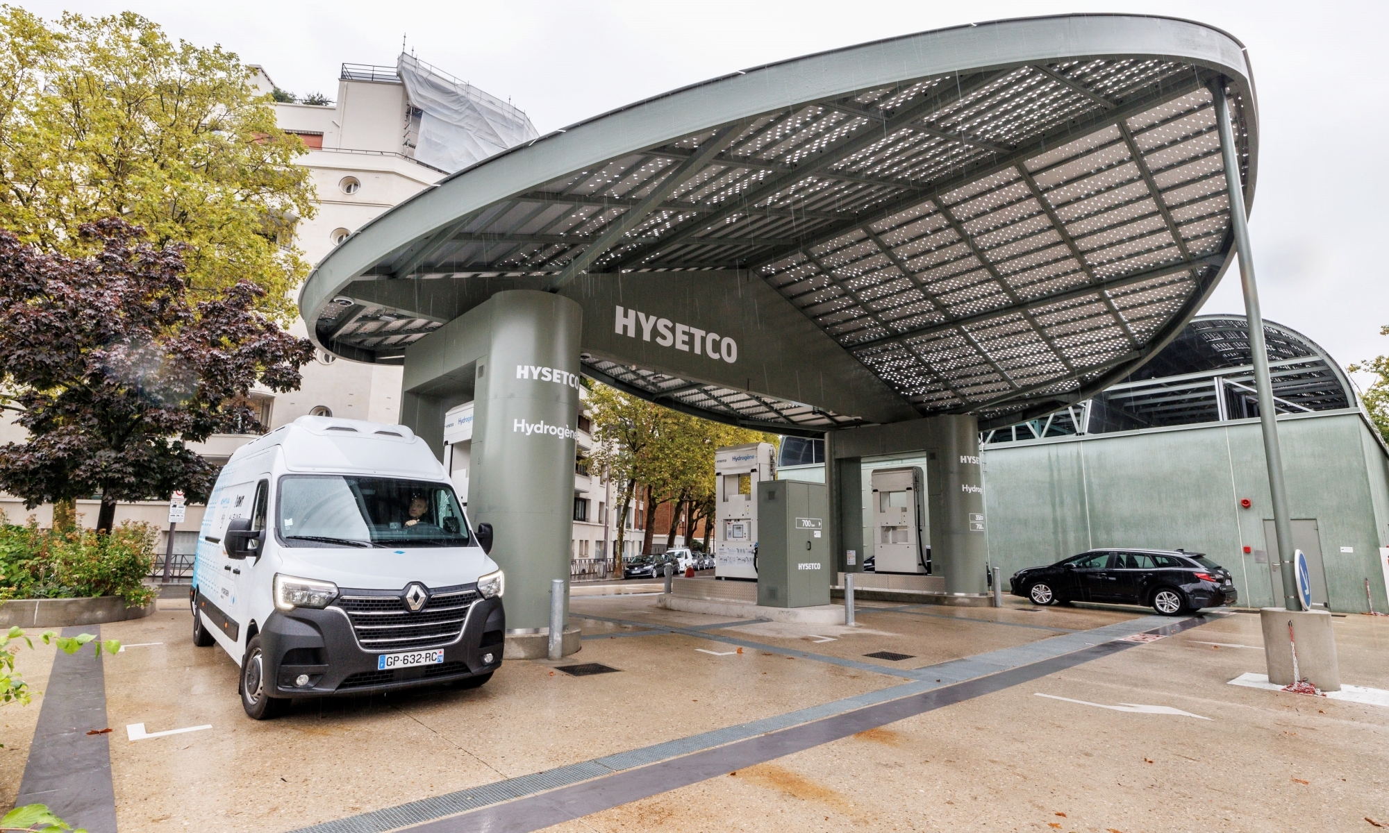 Es una de las cuatro estaciones de repostaje de hidrógeno que Hysetco tiene en París.