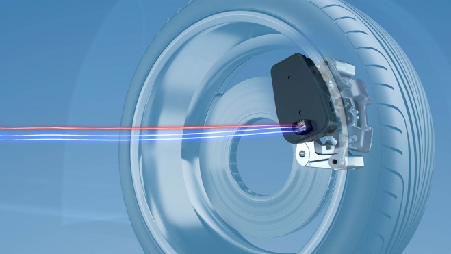El sistema de frenos eléctrico utiliza un motor de frenado para cada rueda.