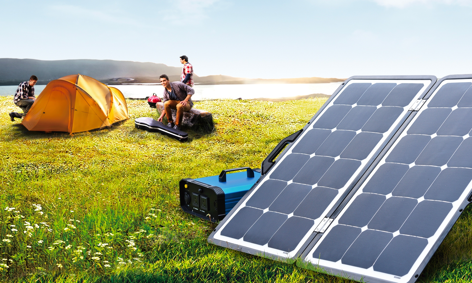 Las placas solares portátiles son ideales para acampadas e incluso para viajar en una furgoneta camperizada.