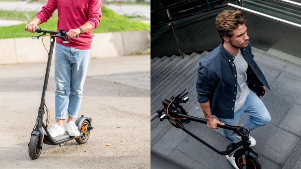 El Ninebot KickScooter F40I puede plegarse y transportarse con una sola mano, sus 17 kg no serán ningún problema.