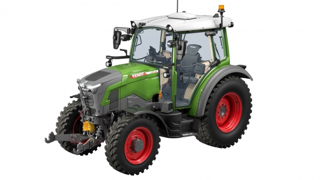 El Fendt e100 Vario de rango extendido utiliza una pila de combustible como 'extra'.