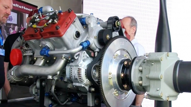 El DHK180 es una variante del motor de hidrógeno de DeltaHawk que desarrolla 180 CV.