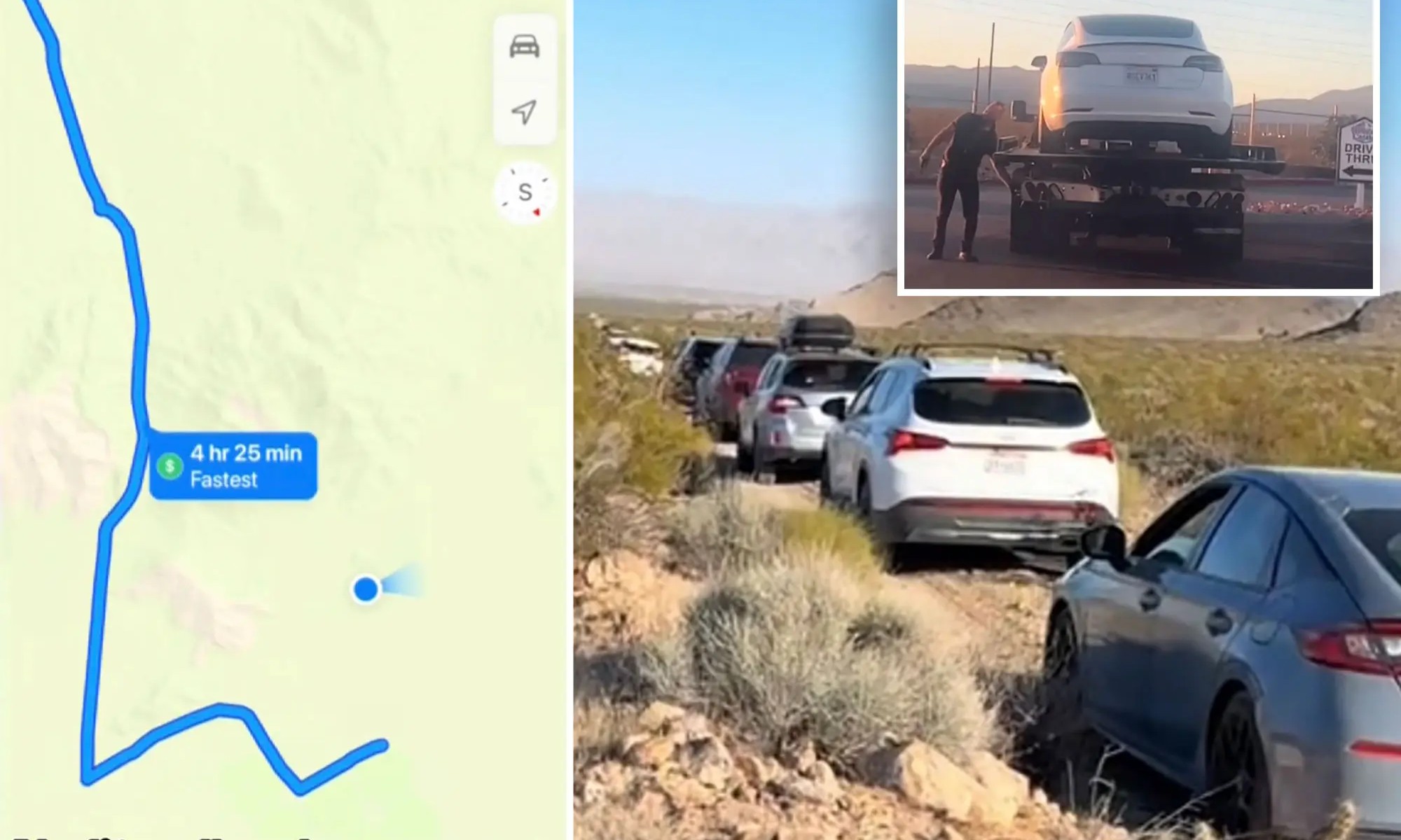 El bug en el GPS Google Maps derivó en una cadena de coches varada en el desierto