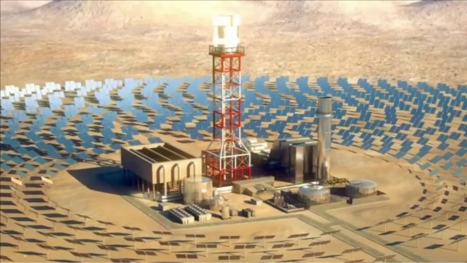 La megatorre solar convencional únicamente obtiene energía por una sola vía La megatorre solar convencional únicamente obtiene energía por una sola vía