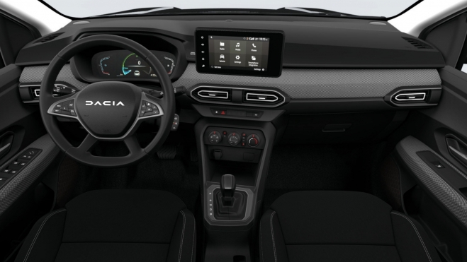 El interior lo hereda del Sandero, aunque incluye un cuadro de mandos digital. El interior lo hereda del Sandero, aunque incluye un cuadro de mandos digital.