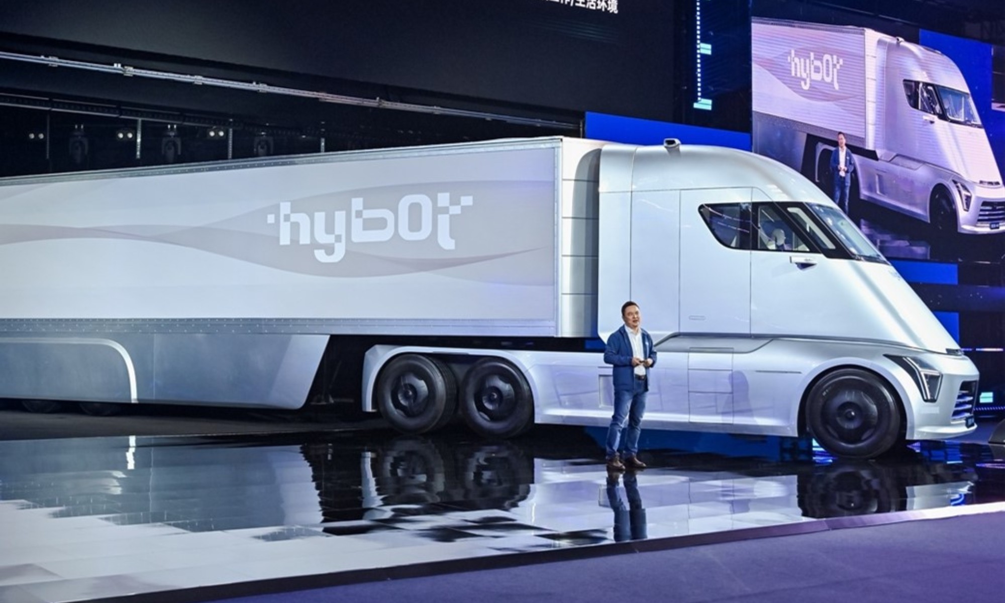 El Hybot H49 es un camión de hidrógeno que también destaca por su bajo coeficiente aerodinámico para reducir el consumo.
