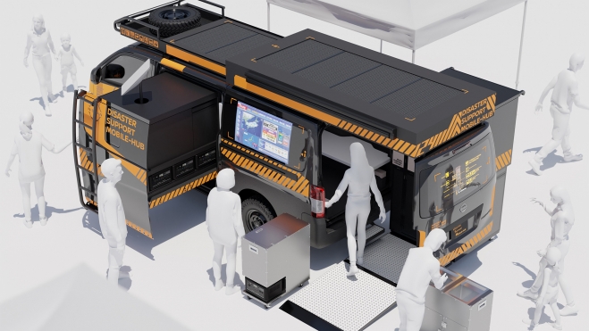 El prototipo se denomina Nissan Disaster Support Mobile-Hub