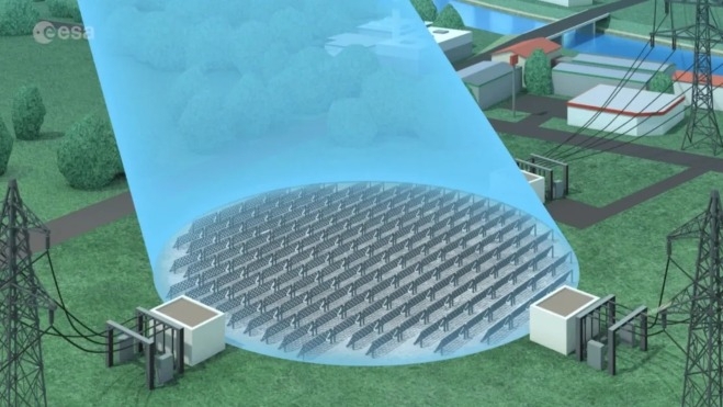 Las granjas solares contarían con receptores de microondas en la Tierra.
