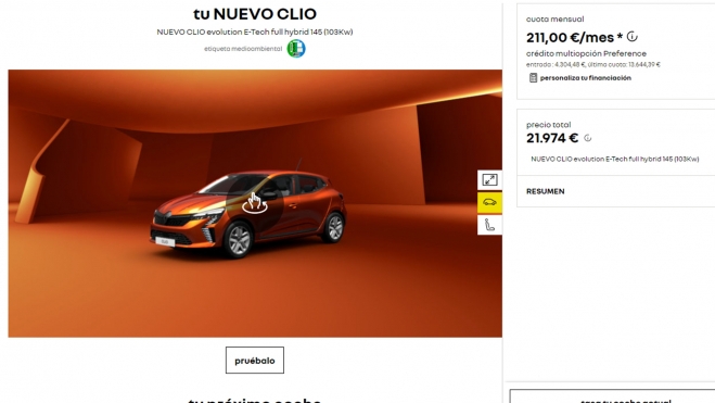 El Renault Clio E-Tech tiene un precio de salida de 21.974 euros.