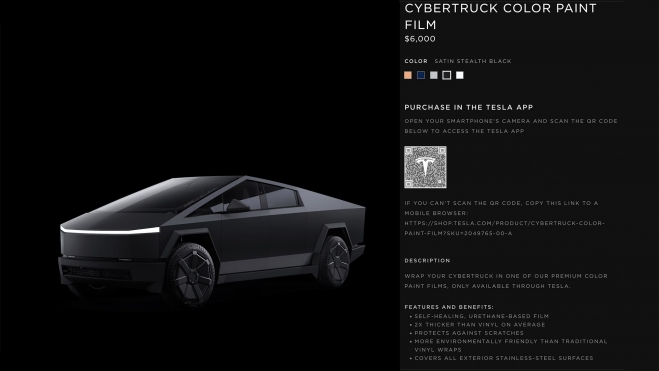 tesla cybertruck color