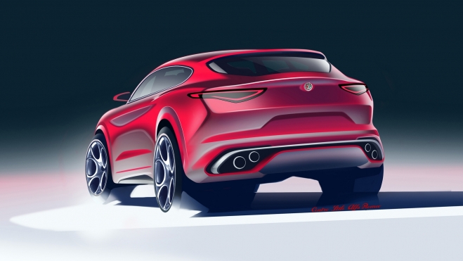 Alfa Romeo Stelvio Trasera Boceto
