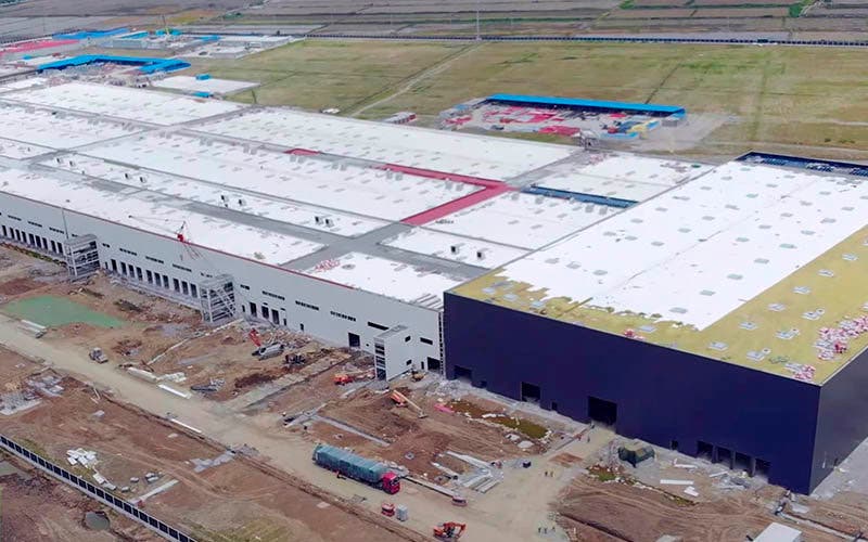  Fase 1 de la Gigafactoria 3 de Tesla en Shanghái. 