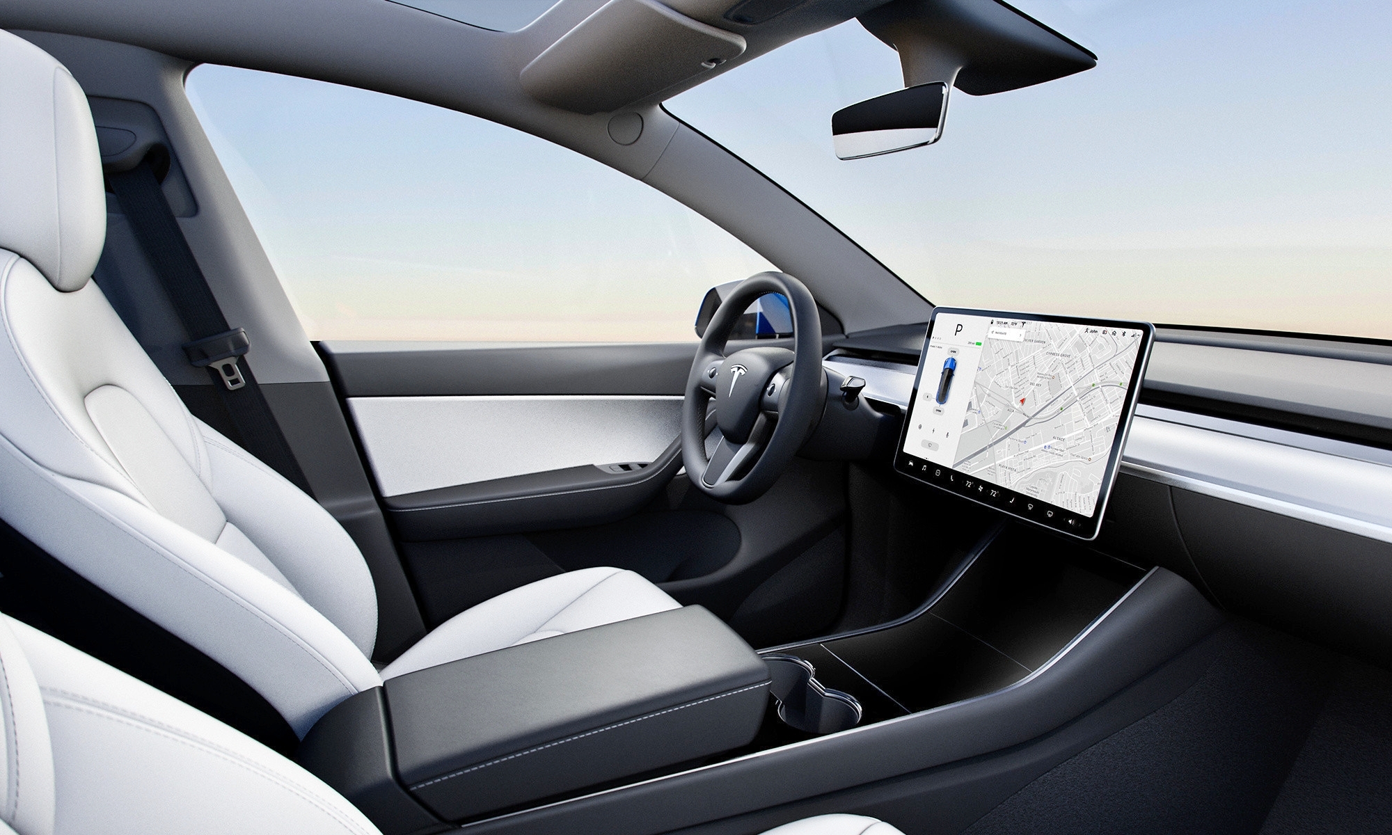 Interior del Model Y.