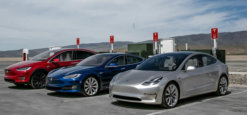 Gama actual de Tesla. Model X, Model S y Model 3