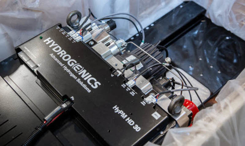 Celdas de combustible Hydrogenics de 30 kW utilizadas en la investigación para simular, a escala, las características reales del proyecto