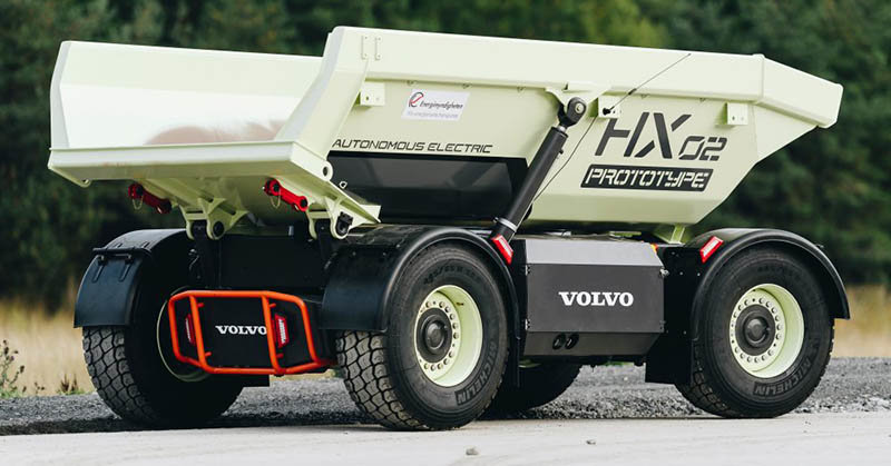 Prototipo vehículo eléctrico y autónomo de Volvo CE probado en la cantera de Vikan Kross