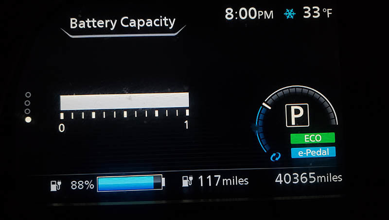 Indicador de capacidad de la batería del Nissan Leaf (12 barras)