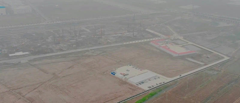 Estado actual de construcción de la Gigafactoría 3 de Tesla en Shanghái a vista de dron