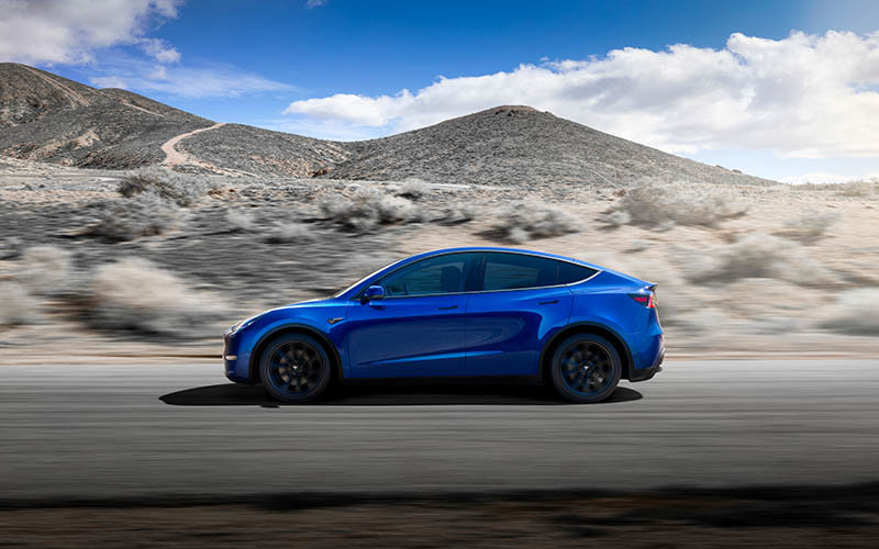 Tesla Model Y Side Blue