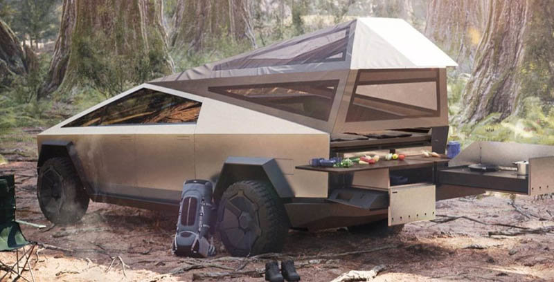 Propuesta de Tesla para adaptar elCybertruck a un vehículo camper