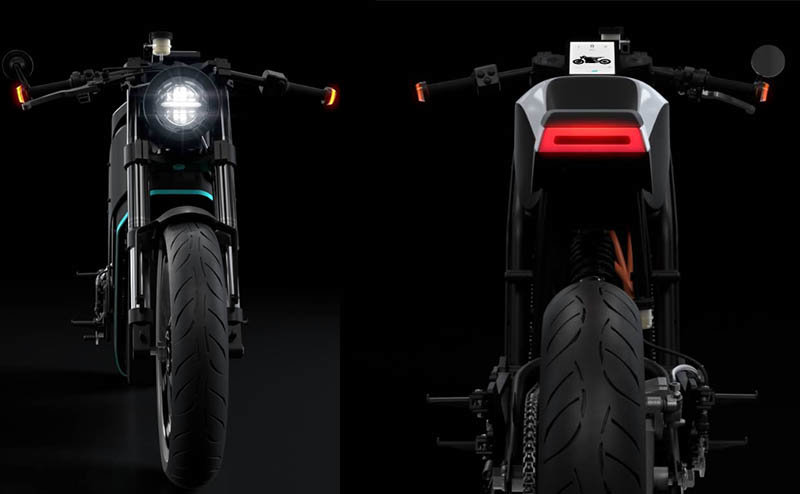 Frontal y zaga de Project One de Yatri Motorcycles