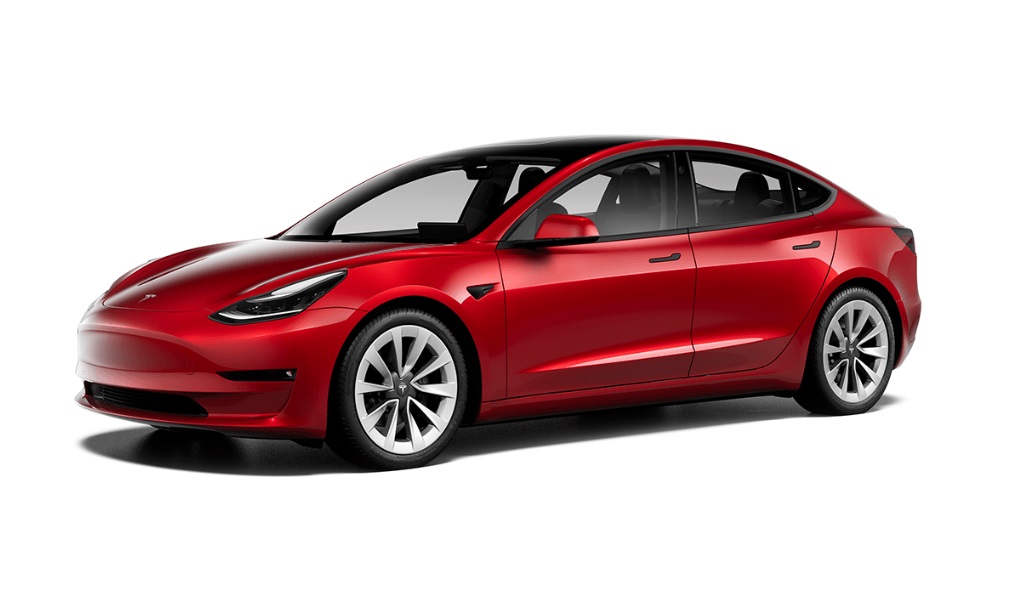 Tesla Model 3 de autonomía extendida y con llantas Sport de 19 pulgadas opcionales.
