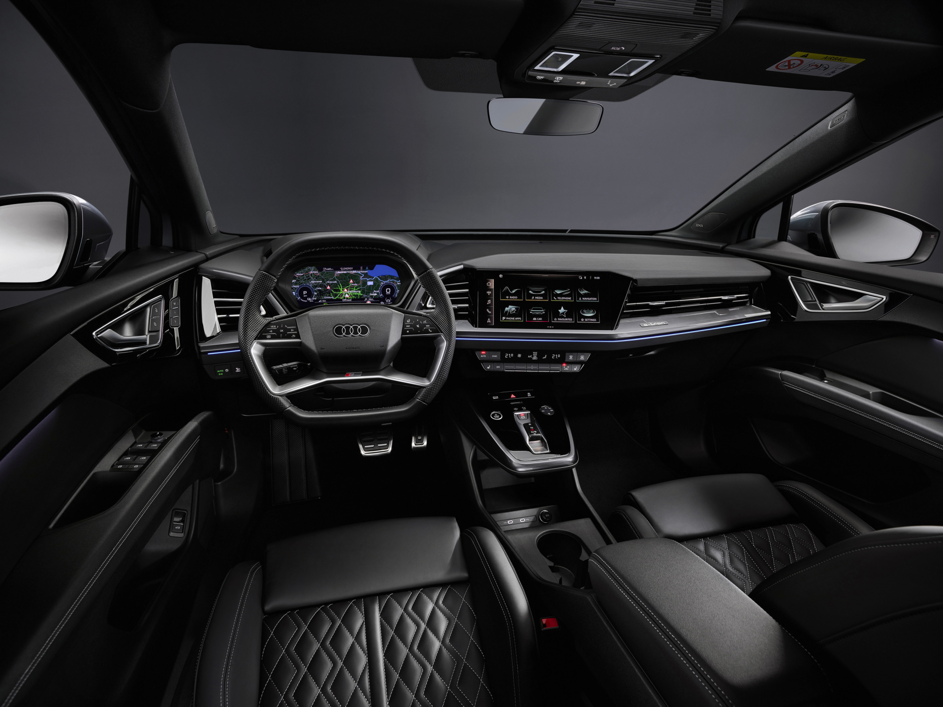 Interior del Audi Q4 e-tron.