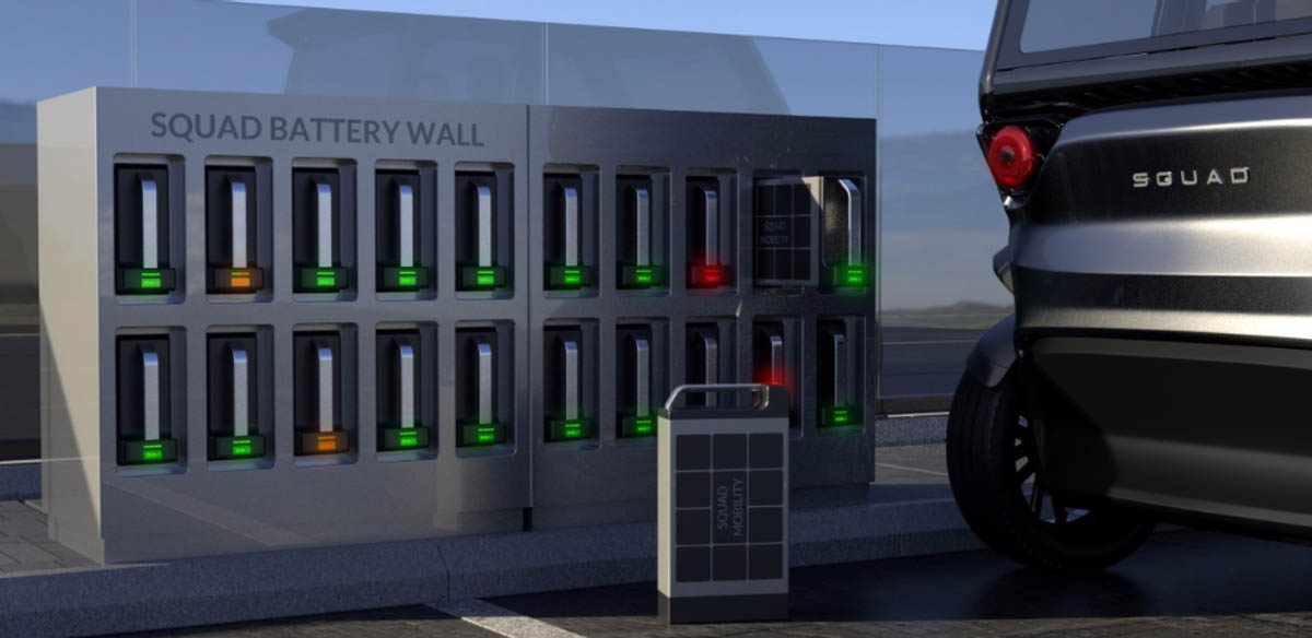 estacion intercambio baterias SQUAD Solar City Car