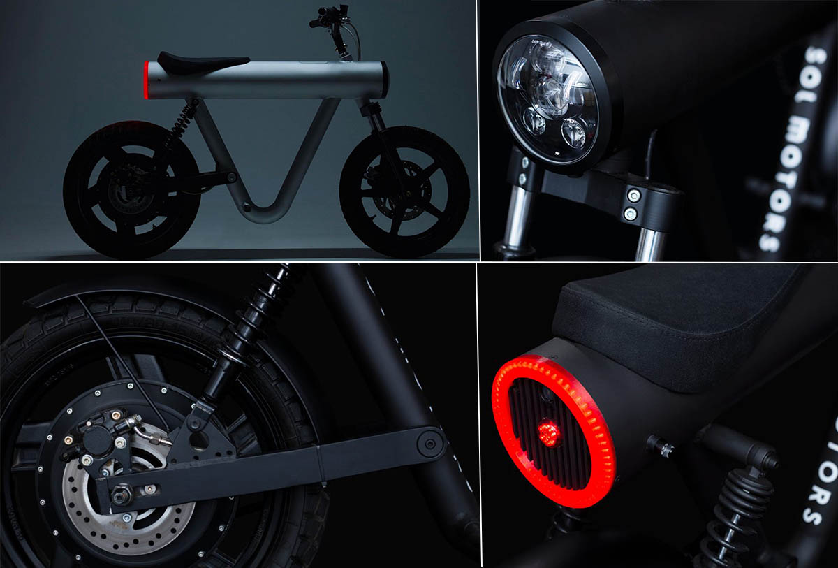 tubo Sol Motors Pocket Rocket motocicleta electrica ciclomotor electrico