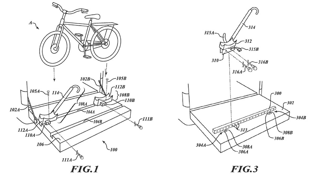 patente portabicicletas bicicletas electricas pick-up electrica Rivian R1t-soporte