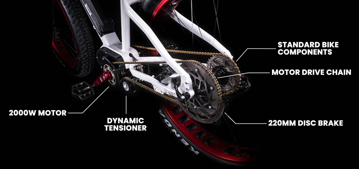 Bicicleta electrica Biktrix Juggernaut XD doble transmision-interior2