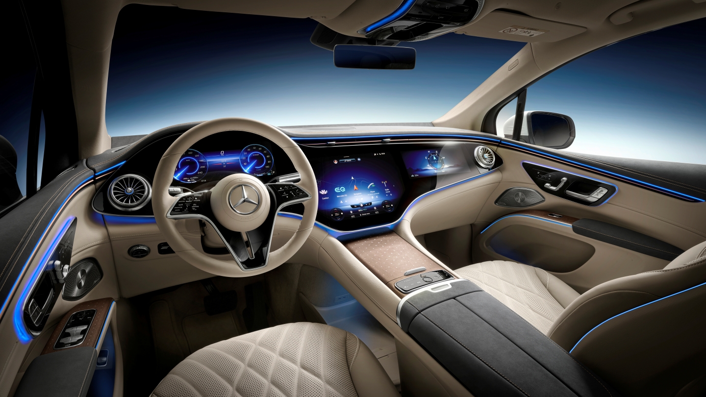 Interior del Mercedes EQS SUV.